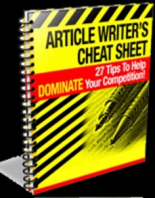 Product picture Article Writers Cheat Sheet with PLR